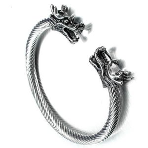 Dragon Head Bracelet Bangle Titanium Steel