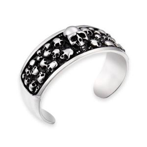 Chunky Skull Head Cuff Bangle 10MM Width