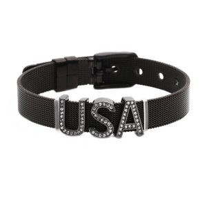 USA charms mesh band bracelet
